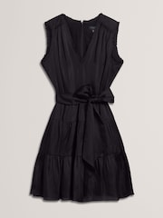 Черный - Платье мини со складками и V-образным вырезом Ted Baker Cuiaba - Image 4 of 5