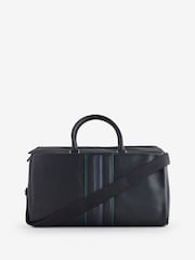 Ted Baker Black Kelvin-Stripe PU Holdall - Image 1 of 5