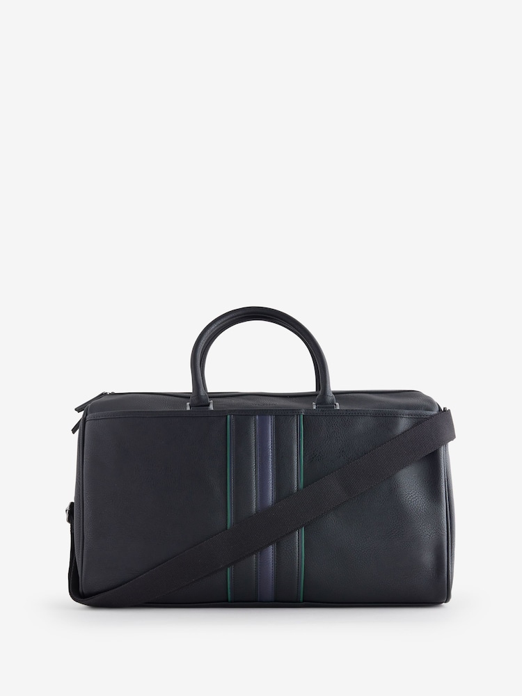 Ted Baker Black Kelvin-Stripe PU Holdall - Image 1 of 5