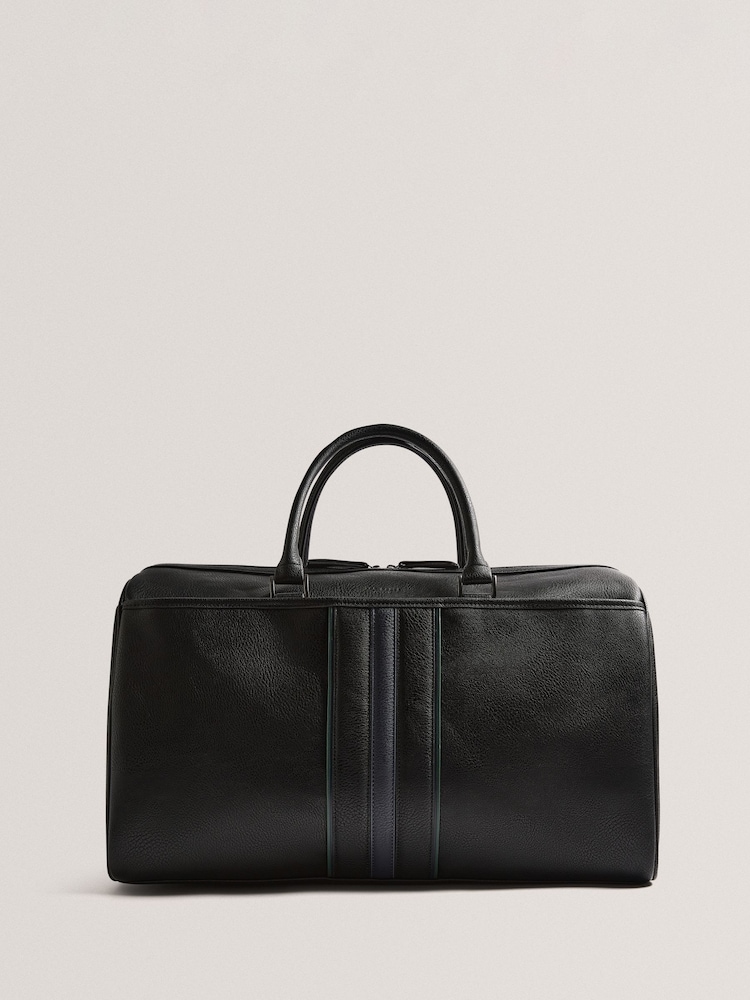 Ted Baker Black Kelvin-Stripe PU Holdall - Image 2 of 5
