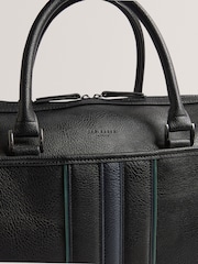 Ted Baker Black Kelvin-Stripe PU Holdall - Image 4 of 5