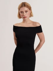 Черный - Ted Baker Suannaa Dropped Waist Knit Bodice Woven Skirt Dress - Image 3 of 5