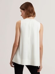 Ted Baker White Icana Drape Detail Sleeveless Top - Image 4 of 5