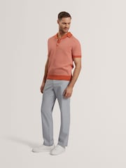 Красный - Трикотажная рубашка поло из 100% хлопка с короткими рукавами Ted Baker - Image 3 of 7