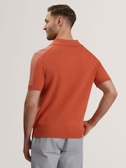 Красный - Трикотажная рубашка поло из 100% хлопка с короткими рукавами Ted Baker - Image 6 of 7