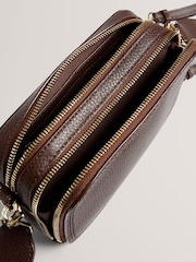 Ted Baker Chocolate Brown Willsa-Mini Webbing Leather Cross-Body Bag - Image 4 of 4