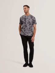 Ted Baker Grey Denniss Regular Floral Print 100% Cotton T-Shirt - Image 2 of 6
