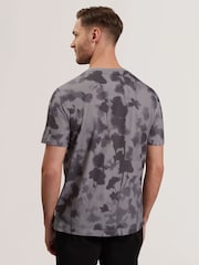Ted Baker Grey Denniss Regular Floral Print 100% Cotton T-Shirt - Image 3 of 6