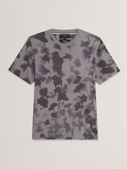 Ted Baker Grey Denniss Regular Floral Print 100% Cotton T-Shirt - Image 5 of 6