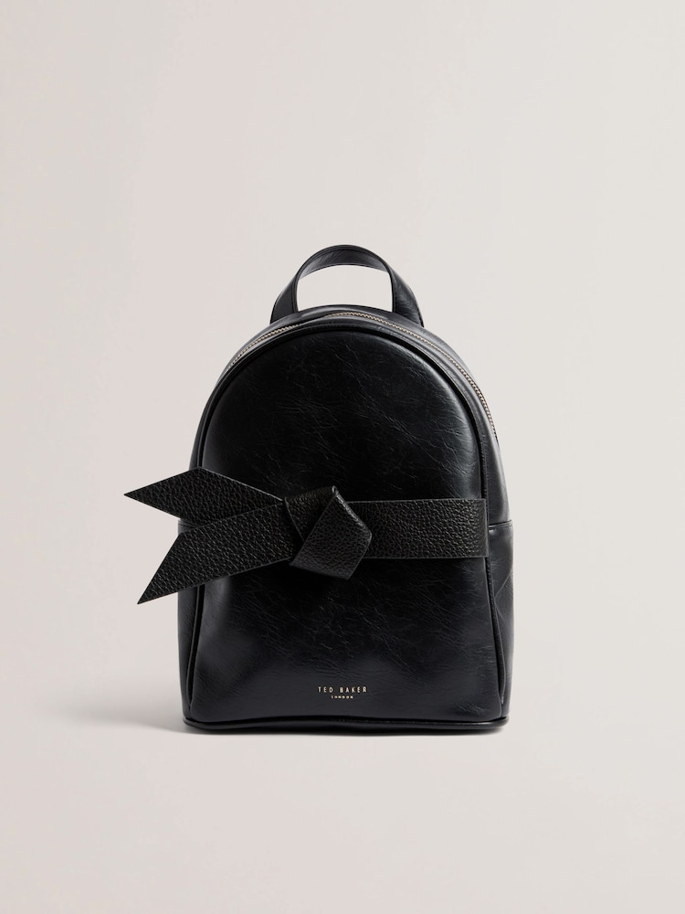 Ted Baker Black Jimliya-PU Bow Mini Backpack - Image 1 of 3