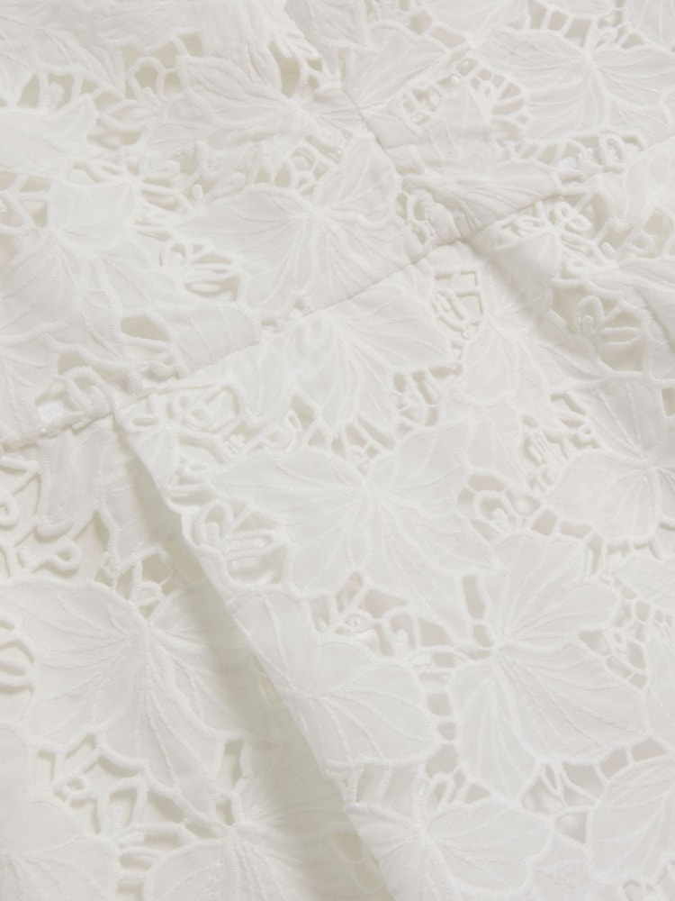 Ted Baker White Ellari-Tie Front Detail Balloon Sleeve Top - Image 5 of 5