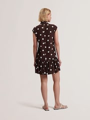 Коричневый - Платье мини без рукавов с шарфовой отделкой Ted Baker Jutuva - Image 2 of 5