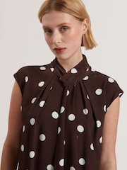 Коричневый - Платье мини без рукавов с шарфовой отделкой Ted Baker Jutuva - Image 3 of 5