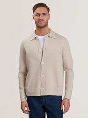 Ted Baker Cream Thimon-Herringbone Button Through Jacket - Image 1 of 6