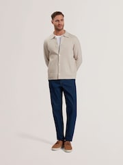 Ted Baker Cream Thimon-Herringbone Button Through Jacket - Image 2 of 6