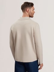 Ted Baker Cream Thimon-Herringbone Button Through Jacket - Image 4 of 6