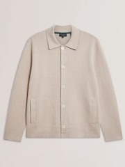 Ted Baker Cream Thimon-Herringbone Button Through Jacket - Image 5 of 6