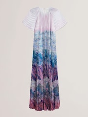 Ted Baker Pink Deeliaa Short Sleeve Pleated Maxi Dress - Image 4 of 5