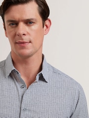 Ted Baker Black Regular Wavey Long Sleeve Geo Print Shirt - Image 3 of 6