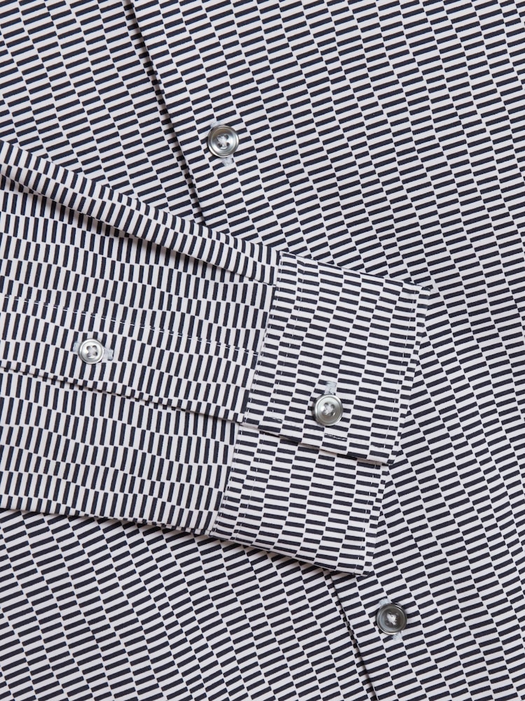 Ted Baker Black Regular Wavey Long Sleeve Geo Print Shirt - Image 6 of 6