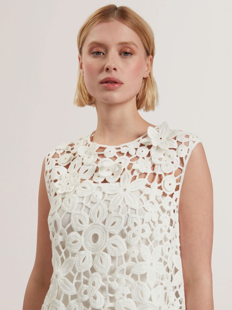 Ажурное платье мини из 100% хлопка Ted Baker Miikka - Image 2 of 5