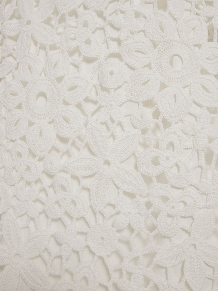 Ted Baker White Miikka Crochet Knit 100% Cotton Mini Dress - Image 5 of 5 Ted Baker White Miikka Crochet Knit 100% Cotton Mini Dress - Image 5 of 5