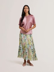 Ted Baker Pink Marada Slouch Sleeve Waisted Top - Image 2 of 6