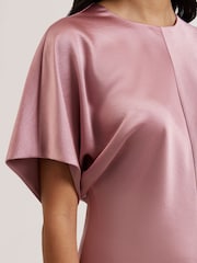 Ted Baker Pink Marada Slouch Sleeve Waisted Top - Image 3 of 6
