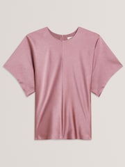 Ted Baker Pink Marada Slouch Sleeve Waisted Top - Image 5 of 6