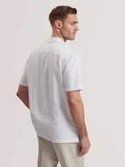Ted Baker White Oise 100% Cotton Textured Geo Shirt - Image 3 of 5