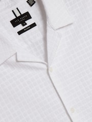 Ted Baker White Oise 100% Cotton Textured Geo Shirt - Image 5 of 5