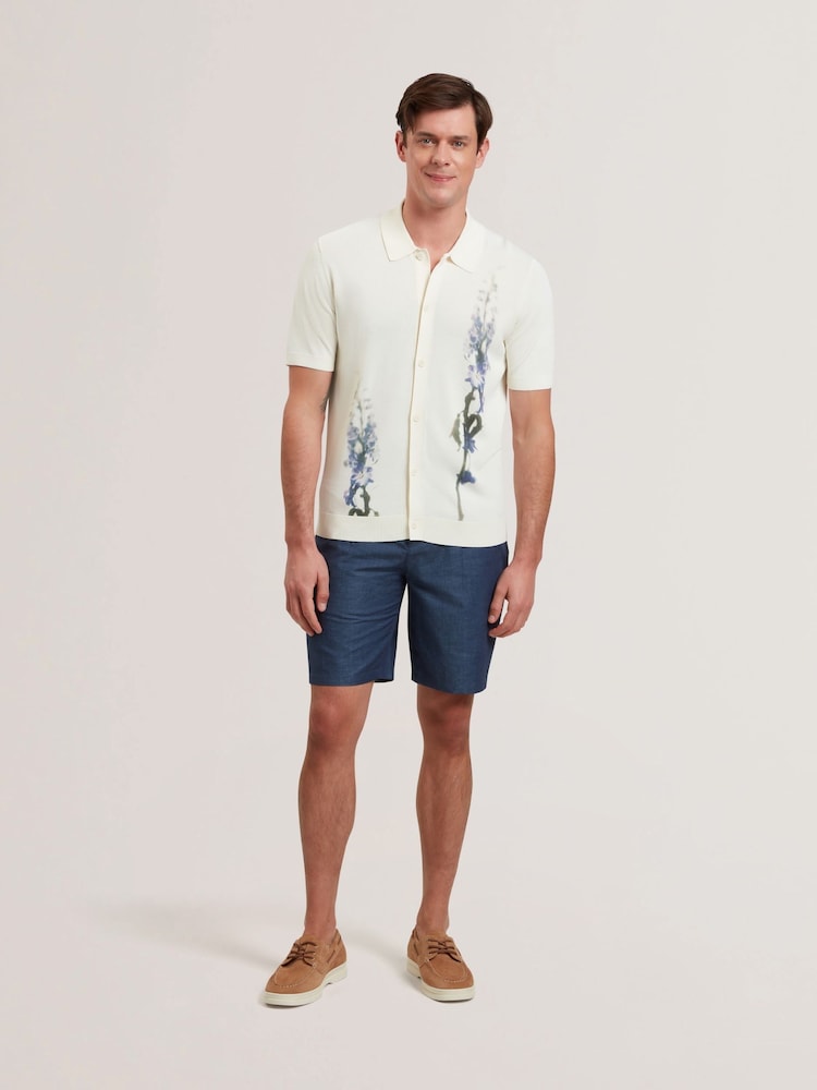 Ted Baker Cream Ruits Regular Floral Placement Shirt - Image 3 of 6