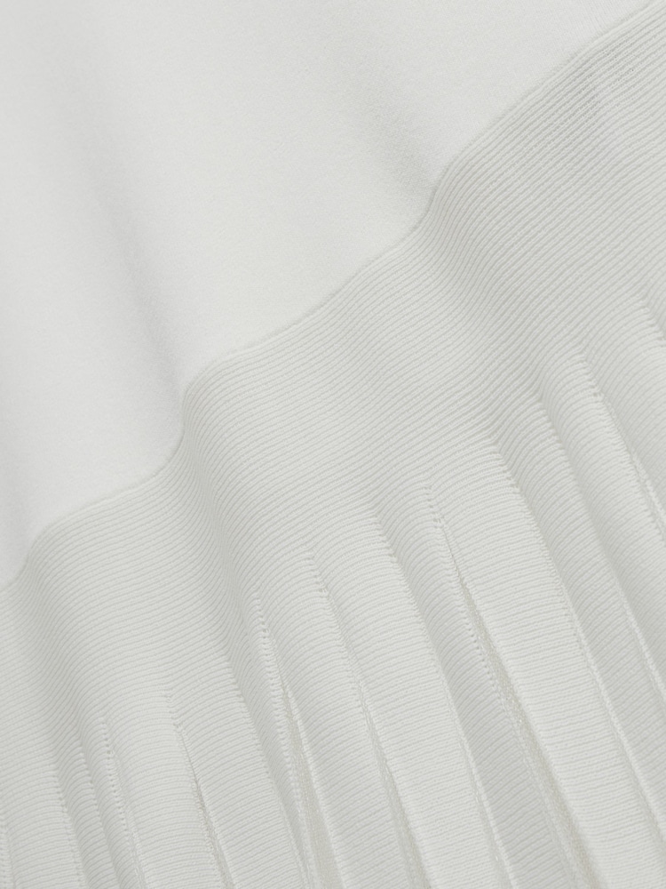 Белый - Ted Baker Suannaa Dropped Waist Knit Bodice Woven Skirt Dress - Image 5 of 5
