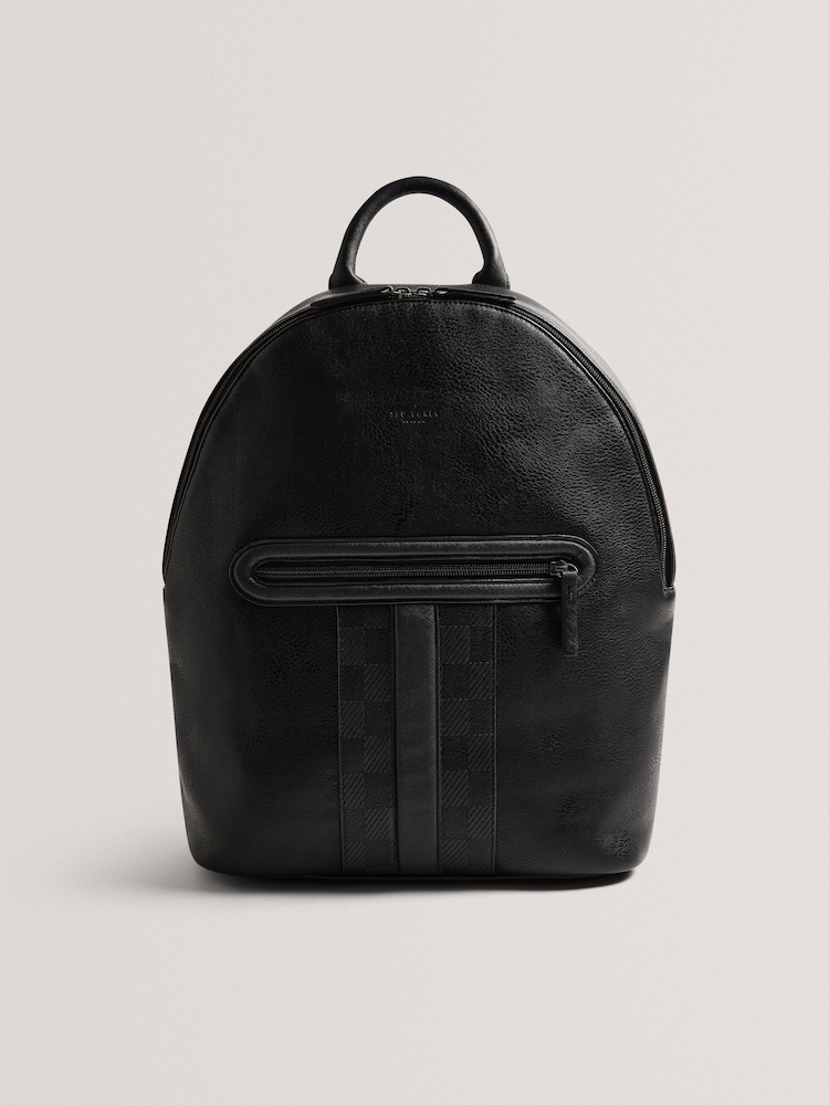 Ted Baker Black Waynor House Check PU Backpack - Image 1 of 4