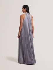 Пурпурный - Платье макси с V-образным вырезом и складками от Ted Baker Akala - Image 3 of 5