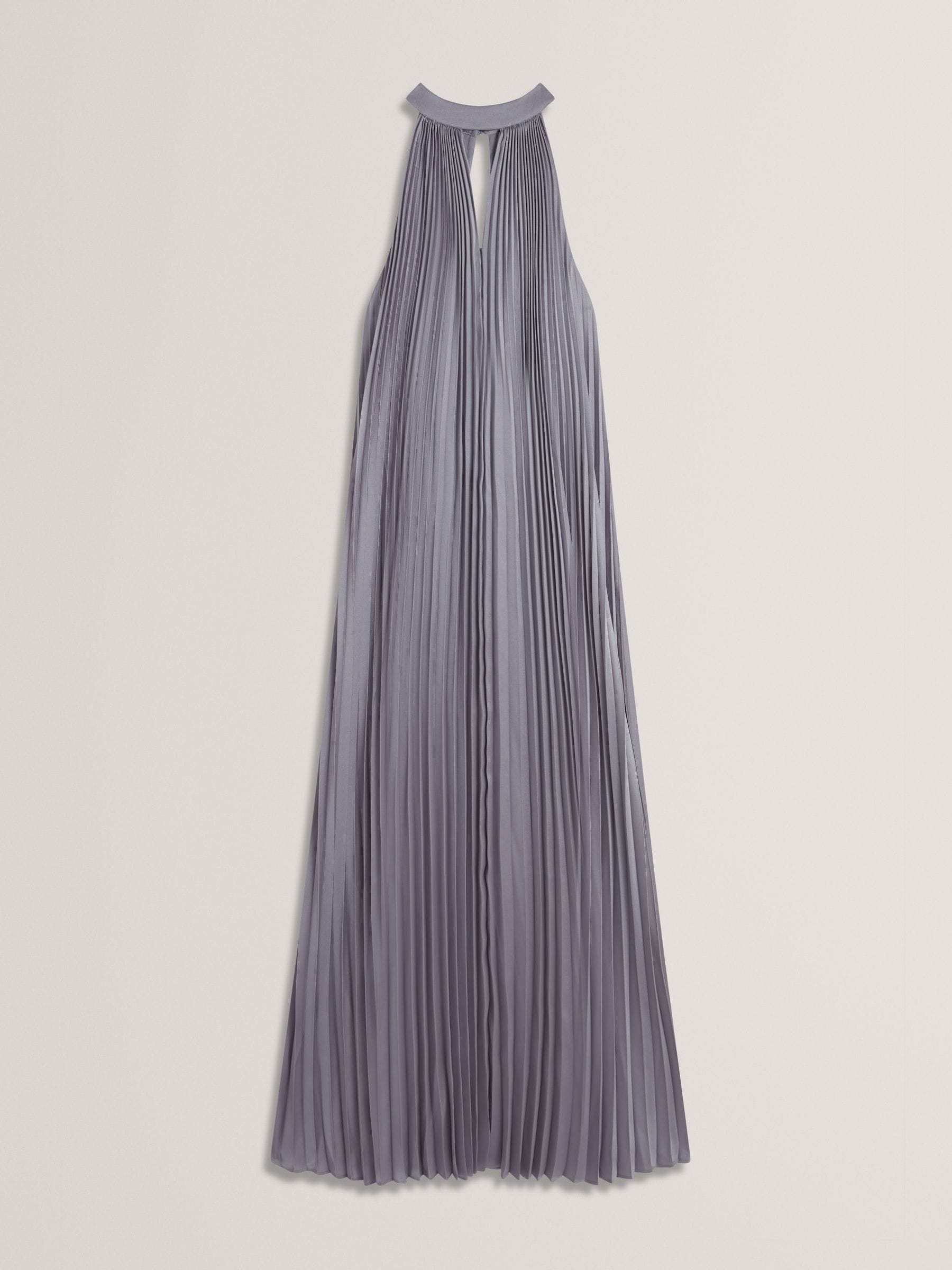 ★Ted Baker AKALA ホルターｘプリーツフレア 上質マキシ★ Buy Ted Baker Purple Akala Pleated V-Neck Maxi Dress from
