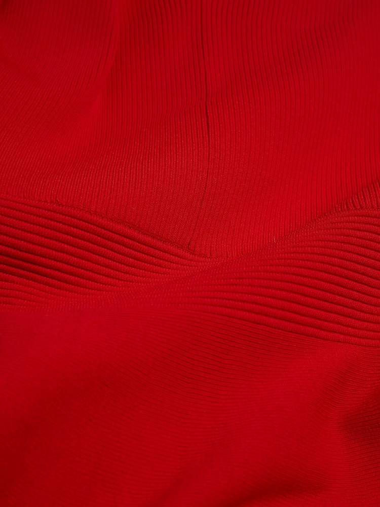 Ted Baker Red Jescka Sculptured Knit Skater Dress - Image 5 of 5