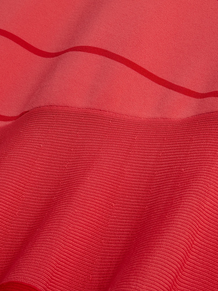Ted Baker Orange Tilleea-Square Neck Stripe Knit Midi Dress - Image 5 of 5