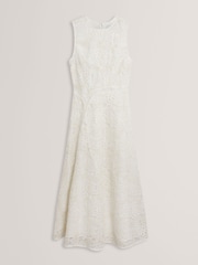 Ted Baker Darlei-Asymmetric Lace Midi Dress - Image 4 of 5