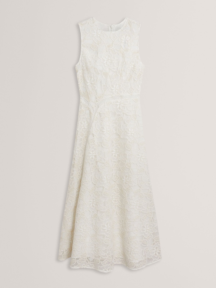 Ted Baker Darlei-Asymmetric Lace Midi Dress - Image 4 of 5