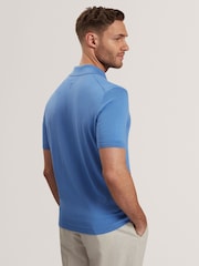 أزرق - Ted Baker Nick Short Sleeve Silk Polo Shirt - صورة 3 من 6