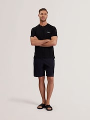 Ted Baker Black Tebars-SS Branded Script 100% Cotton T-Shirt - Image 2 of 9
