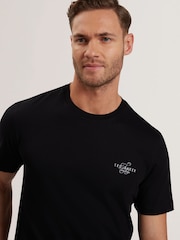 Ted Baker Black Tebars-SS Branded Script 100% Cotton T-Shirt - Image 3 of 9