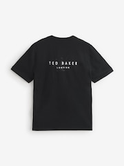 Ted Baker Black Tebars-SS Branded Script 100% Cotton T-Shirt - Image 6 of 9