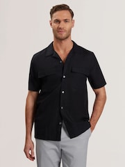 Ted Baker Black Regular Fit Whether Short Sleeve Double Pocket Shirt - Image 1 of 6