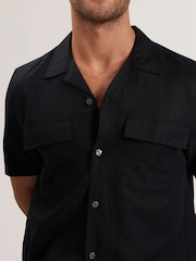Ted Baker Black Regular Fit Whether Short Sleeve Double Pocket Shirt - Image 4 of 6