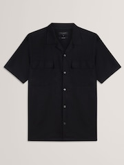 Ted Baker Black Regular Fit Whether Short Sleeve Double Pocket Shirt - Image 5 of 6