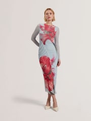 Ted Baker Boxnine-Mesh Gathered Detail Midi Dress - Bild 1 von 5