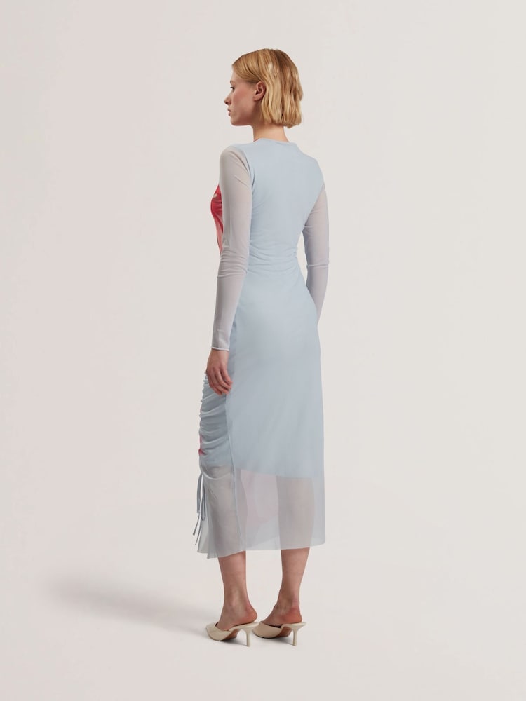 ted baker lounia fluted sleeve knitted bodycon midi dress Ted Baker London Lounia Fluted Sleeve Knitted Bodycon Midi Dress Navy