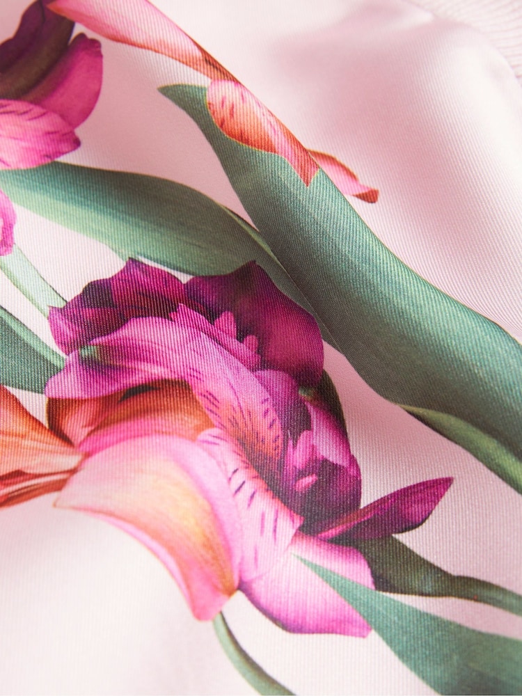 Ted Baker Pink Meralll Woven Front Printed Cardigan - Image 6 of 6